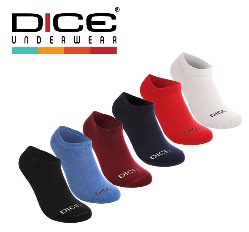 Dice® Boys Low Cut Ankle Socks Bundle of 6 Different Colors - Image 1